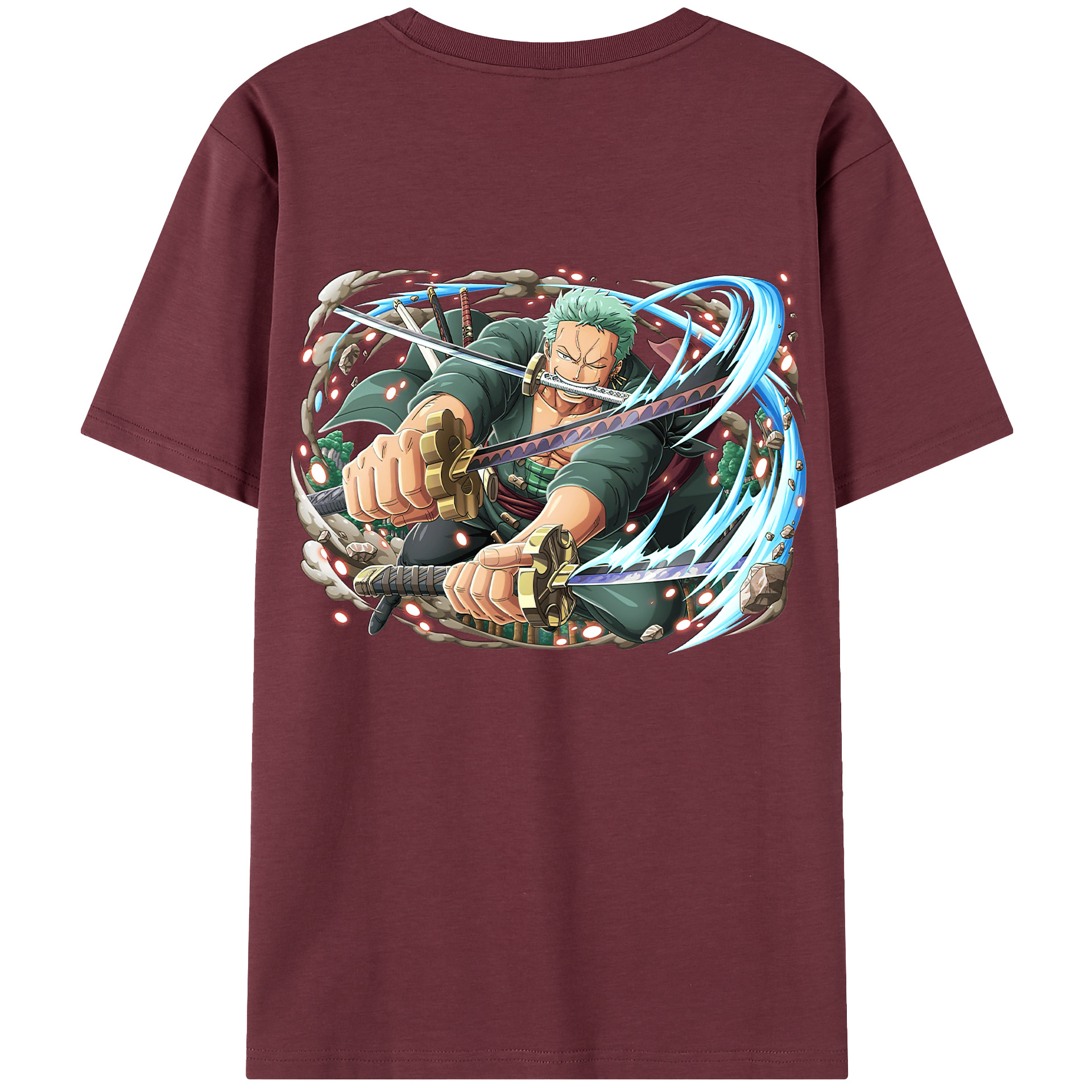 ワンピース ロロノア・ゾロ ONE PIECE Roronoa Zoro 綿100％半袖Tシャツ（背面プリント）